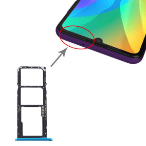 Plateau pour Carte SIM + Plateau pour Carte SIM + Plateau pour Carte Micro SD pour Huawei Y6p (Bleu) SH597L703-20