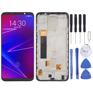Écran LCD TFT pour Meizu 16X Digitizer Full Assembly avec cadre, ne prenant pas en charge l'identification des empreintes digitales (noir) SH603B1636-20