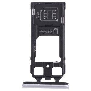 Plateau de carte SIM + plateau de carte SIM / plateau de carte micro SD pour Sony Xperia 1 / Xperia XZ4 (argent) SH960S1964-20