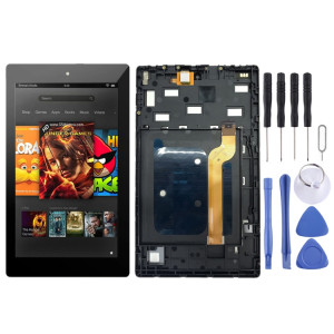 Écran LCD OEM pour Amazon Kindle Fire HD 7 2019 9th M8S26G Assemblage complet du numériseur avec cadre (noir) SH977B1828-20