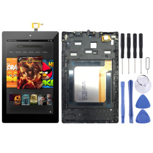 Écran LCD OEM pour Amazon Kindle Fire HD 7 2017 SR043KL Assemblage complet du numériseur avec cadre (noir) SH978B1587-20