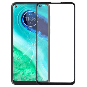 Lentille extérieure en verre de l'écran avant pour Motorola Moto G8 XT2045-1 (noir) SH325B1446-20