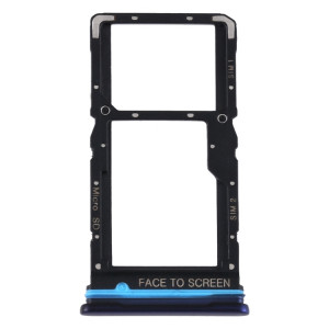 Plateau de la carte SIM + plateau de la carte SIM / plateau de la carte Micro SD pour Xiaomi Redmi Note 9 Pro 5G M2007J17C (bleu) SH516L571-20