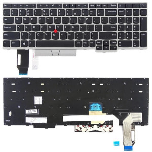 Version américaine Clavier pour Lenovo ThinkPad E580 E585 E590 E595 T590 P53S L580 L590 P52 P72 P53 P73 (Argent) SH711S328-20