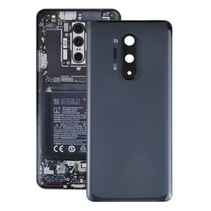 Pour le couvercle arrière de la batterie OnePlus 8 Pro avec couvercle d'objectif d'appareil photo (noir) SH17BL1133-20