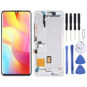 Matériau AMOLED Écran LCD et numériseur Assemblage complet avec cadre pour Xiaomi MI Note 10 Lite M2002F4LG (Argent) SH203S564-20