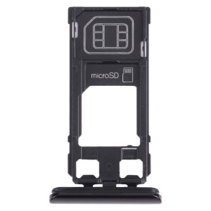 Plateau de carte SIM + plateau de cartes Micro SD pour Sony Xperia 1 / Xperia XZ4 (Noir) SH477B1907-20