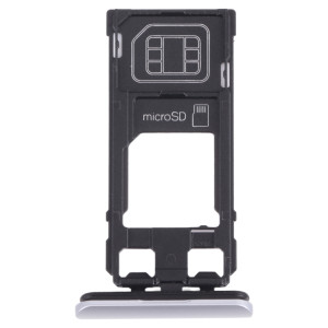 Plateau de carte SIM + plateau de cartes Micro SD pour Sony Xperia 1 / Xperia XZ4 (argent) SH477S1376-20
