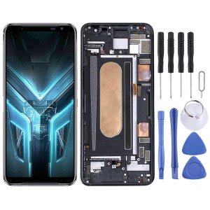 Matériau OLED Écran LCD et numériseur Assemblage complet avec cadre pour Asus Rog Téléphone 3 ZS661KS I003DD (Noir) SH625B530-20