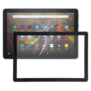 Lentille en verre extérieur à l'écran avant pour Amazon Fire HD 10 (2021) T76N2B T76N2P (Noir) SH816B1875-20