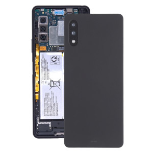 Couverture arrière de la batterie avec couvercle de la lentille de caméra pour Sony Xperia Ace II SO-41B (Noir) SH02BL1307-20