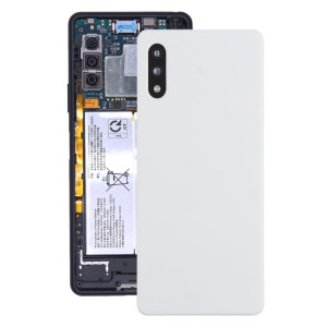 Couverture arrière de la batterie avec couvercle de la lentille de caméra pour Sony Xperia Ace II SO-41B (Blanc) SH02WL624-20