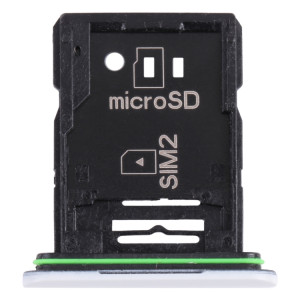 Plateau de carte SIM d'origine + plateau de carte SIM / plateau de carte micro SD pour Sony Xperia 10 III (blanc) SH212W695-20