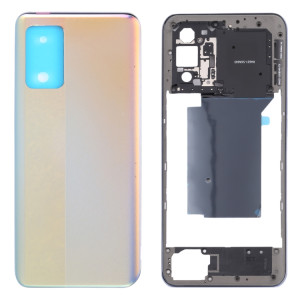 Pour OPPO Realme GT Neo RMX3031 plaque de lunette de cadre moyen + couvercle arrière de batterie (argent) SH69SL737-20