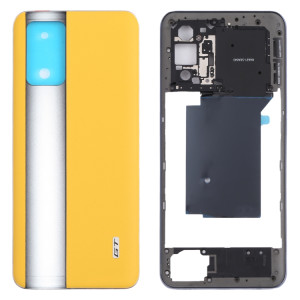 Pour OPPO Realme GT RMX2202 plaque de lunette de cadre moyen + couvercle arrière de batterie (jaune) SH70YL1685-20