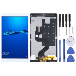 Écran LCD d'origine et numériseur Assemblage complet avec empreinte digitale pour Huawei MediaPad M3 8.4 BTV-W09 / BTV-DL09 (blanc) SH842W1205-20