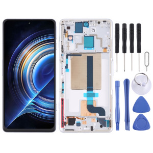 Écran LCD original et numériseur Assemblage complet avec cadre pour Xiaomi Redmi K50 Gaming (blanc) SH951W1796-20