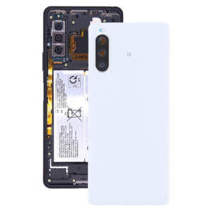 Couvercle arrière de la batterie d'origine avec empreinte digitale pour Sony Xperia 10 II (blanc) SH99WL1909-20