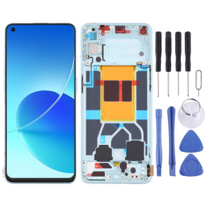 Écran LCD d'origine pour OPPO Reno6 5G PEQM00 CPH2251 Ensemble complet de numériseur avec cadre (Vert) SH012G1886-20