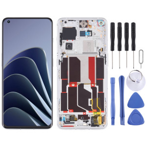 Pour OnePlus 10 Pro NE2210 Digitizer Assemblage complet avec cadre Écran LCD d'origine (Argent) SH077S895-20