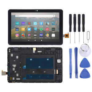 Écran LCD OEM pour Amazon Kindle Fire HD 8 Plus/HD 8 2020/Kids 10th gen Digitizer Assemblage complet avec cadre (Noir) SH540B842-20