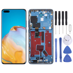 Écran LCD d'origine pour Huawei P40 Pro Digitizer Full Assembly avec cadre (Bleu) SH740L1851-20