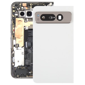 Pour le couvercle arrière de la batterie d'origine Google Pixel Fold avec couvercle d'objectif d'appareil photo (blanc) SH62WL1499-20