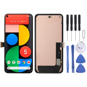 Écran LCD OLED pour Google Pixel 5 5G Assemblage complet du numériseur avec cadre (Noir) SH981B1623-20