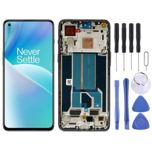 Écran LCD AMOLED pour OnePlus Nord 2T CPH2399 CPH2401 Assemblage complet du numériseur avec cadre (Noir) SH017B45-20