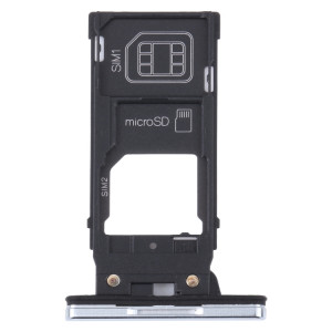 Pour Sony Xperia XZ2 Premium Plateau de carte SIM d'origine + Plateau de carte SIM / Micro SD (Argent) SH068S285-20