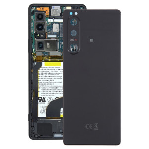 Pour Sony Xperia 5 III Couvercle arrière de batterie d'origine avec couvercle d'objectif d'appareil photo (noir) SH55BL242-20