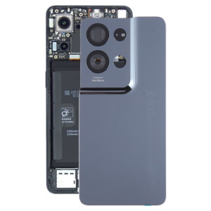 Pour OPPO Reno8 Pro 5G Couvercle arrière de batterie d'origine avec couvercle d'objectif d'appareil photo (noir) SH37BL1697-20