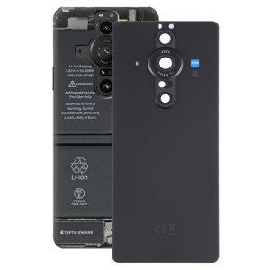 Pour Sony Xperia Pro-I Couvercle arrière de batterie d'origine avec couvercle d'objectif d'appareil photo (noir) SH01BL1299-20