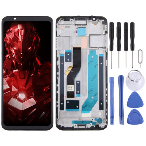 Pour ZTE Nubia Red Magic 3s Écran LCD Numériseur Assemblage complet avec cadre (Noir) SH924B1191-20