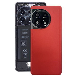 Pour OnePlus 11R CPH2487 Couverture arrière en cuir de batterie (rouge) SH97RL1871-20