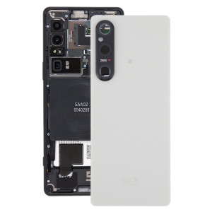 Pour Sony Xperia 1 V Couvercle arrière de la batterie d'origine avec couvercle d'objectif d'appareil photo (argent) SH11SL430-20