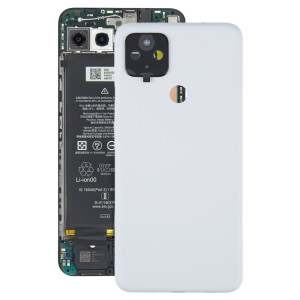 Pour Google Pixel 4A 5G Couvercle arrière de la batterie avec couvercle d'objectif d'appareil photo (blanc) SH72WL1031-20