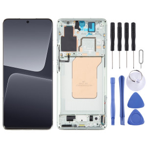 Pour Xiaomi 13 Pro Original AMOLED Matériel Écran LCD Numériseur Assemblage complet avec cadre (Argent) SH838S357-20