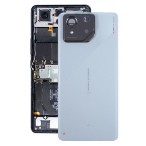 Pour Asus ROG Phone 8 AI2401 Couvercle arrière de batterie en verre d'origine avec couvercle d'objectif d'appareil photo (gris) SH64HL220-20