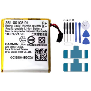 Batterie de remplacement 155 mAh 361-00108-01 pour Garmin Vivoactive 3 / Vivoactive 3 Music SH8357380-20