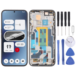 Pour Nothing Phone (2A) A142 5G Original AMOLED LCD Screen Digitizer Assemblage complet avec cadre (Noir) SH709B723-20