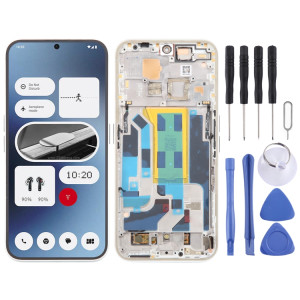 Pour Nothing Phone (2A) A142 5G Original AMOLED LCD Screen Digitizer Assemblage complet avec cadre (Blanc) SH709W1015-20