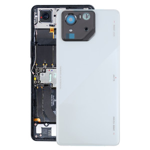Pour Asus ROG Phone 8 Pro AI2401 AI2401_A Global Original Couvercle arrière de batterie en verre avec cadre d'appareil photo (gris) SH19HL271-20
