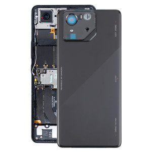 Pour Asus ROG Phone 8 Pro AI2401 AI2401_A Global Original Couvercle arrière de batterie en verre avec cadre d'appareil photo (noir brillant) SH9JBL1032-20