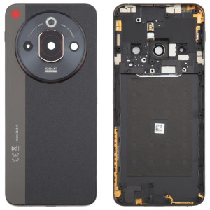 Pour ZTE nubia Focus Pro Z2351N Couvercle arrière de la batterie en verre avec cadre central / Couvercle de l'objectif de l'appareil photo (noir) SH38BL912-20