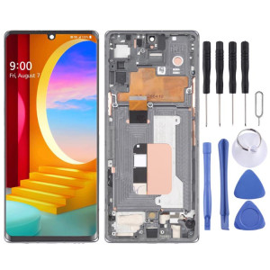Pour LG Velvet 5G Version US Original Écran LCD Numériseur Assemblage Complet avec Cadre (Argent) SH297S1883-20