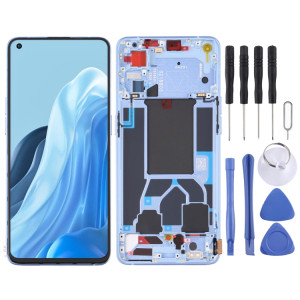 Écran LCD d'origine pour OPPO Reno7 Pro 5G Digitizer Assemblage complet avec cadre (Bleu) SH365L1762-20