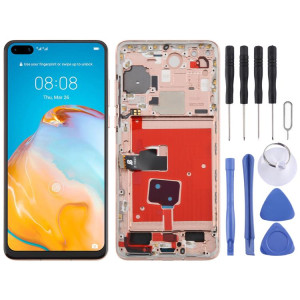 Écran LCD TFT complet avec châssis pour Huawei P40, ne prenant pas en charge l'identification par empreinte digitale (rose) SH392F1692-20