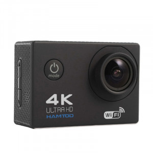Caméra sport WiFi HAMTOD H9A HD 4K avec boîtier étanche, Generalplus 4247, écran LCD 2.0 pouces, objectif grand angle 120 degrés (noir) SH415B215-20