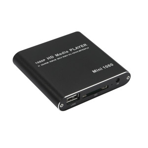 MINI 1080P Full HD Media USB HDD Boîte de lecteur de carte SD / MMC, prise UE (noir) SH602A400-20